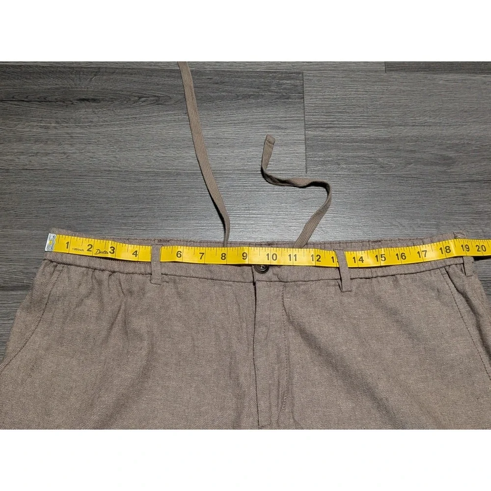 Banana Republic Men's Brown Linen Cotton Drawstring Athletic Fit Pant Size 38x32